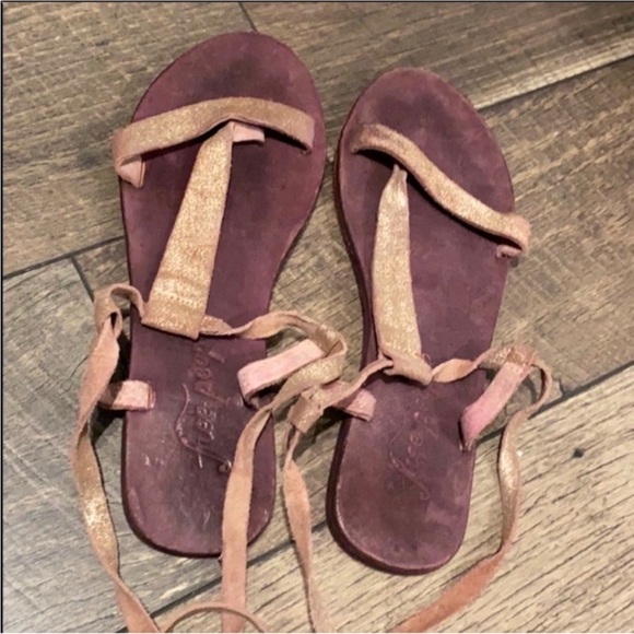 Authentic Free People leather lace up designer sandals sz 7 Euro 37 - Picture 7 of 8